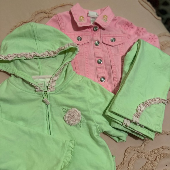 Little Lass Pink Jean Jacket with Embroidery 3T - Picture 6 of 6